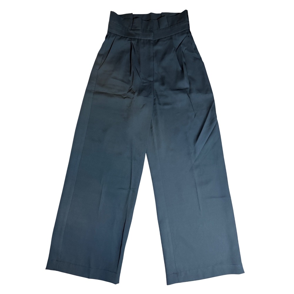 Wide Leg Pant Womens 2 Blk High Waisted Capsule Minimalist Quiet Luxury Tailored